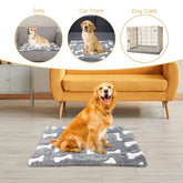 Self-warming cat bed mat with soft coral velvet, reversible fleece, non-slip backing, machine washable pet cushion for dogs and cats