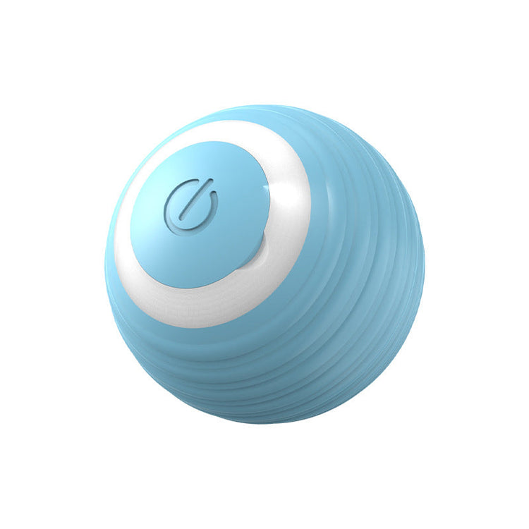 Automatic moving bouncing silicone cat toy ball in blue and pink for indoor kittens