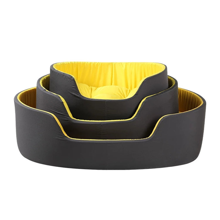 Yellow and black double color sponge dog bed pet nest for all seasons