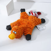Colorful mop plush pet toy duck for dogs with sound
