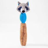 PetZen Chew & Squeak Plush Dog Toy with six animal designs including fox and squirrel, featuring soft plush and squeaker for dog play