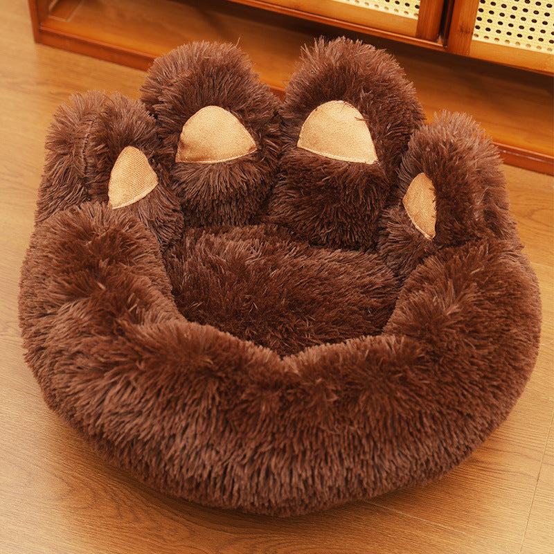 Coffee color plush kennel thickened large pet bed mat for dogs