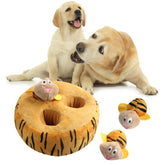 PetZen Squeaky Plush Pet Toy Set with 3 spring dolls and mat for cats and dogs