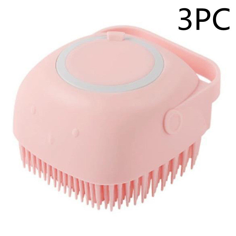 Silicone Dog Bath Massage Gloves Brush Pet Cat Bathroom Cleaning Tool Comb Brush For Dog Can Pour Shampoo Dog Grooming Supplies null