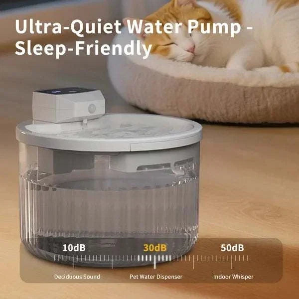 PetZen large capacity pet water fountain with ultra-quiet pump and continuous flow for healthy hydration