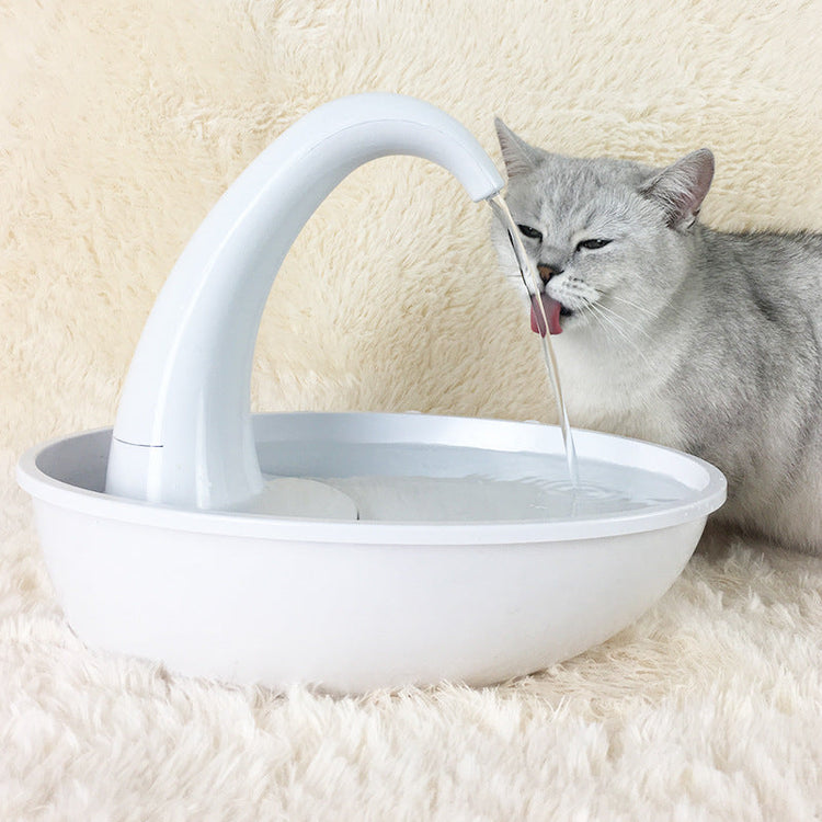 Pet Drinking Fountain Swan design with flowing water for cats and small dogs
