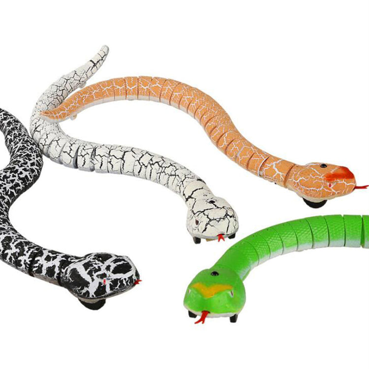 Snake-shaped remote control toy with USB charging cable and batteries