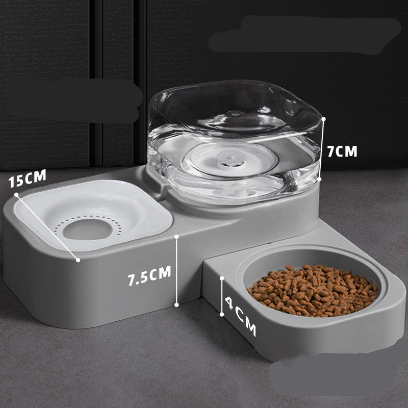 Mobile unplugged automatic water dispenser and feeder for pets with double bowls and optional filters