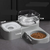 Mobile unplugged automatic water dispenser and feeder for pets with double bowls and optional filters