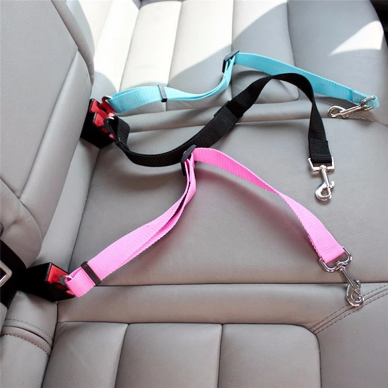 Adjustable Pet Cat Dog Car Seat Belt Pet Seat Vehicle Dog Harness Lead Clip Safety Lever Traction Dog Collars Dogs Accessoires Pets Products null
