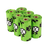 Green continuous roll dog poop bag made of HDPE and EPI biodegradable material