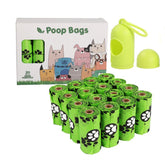 Roll of green biodegradable dog poop bags made of HDPE and EPI material