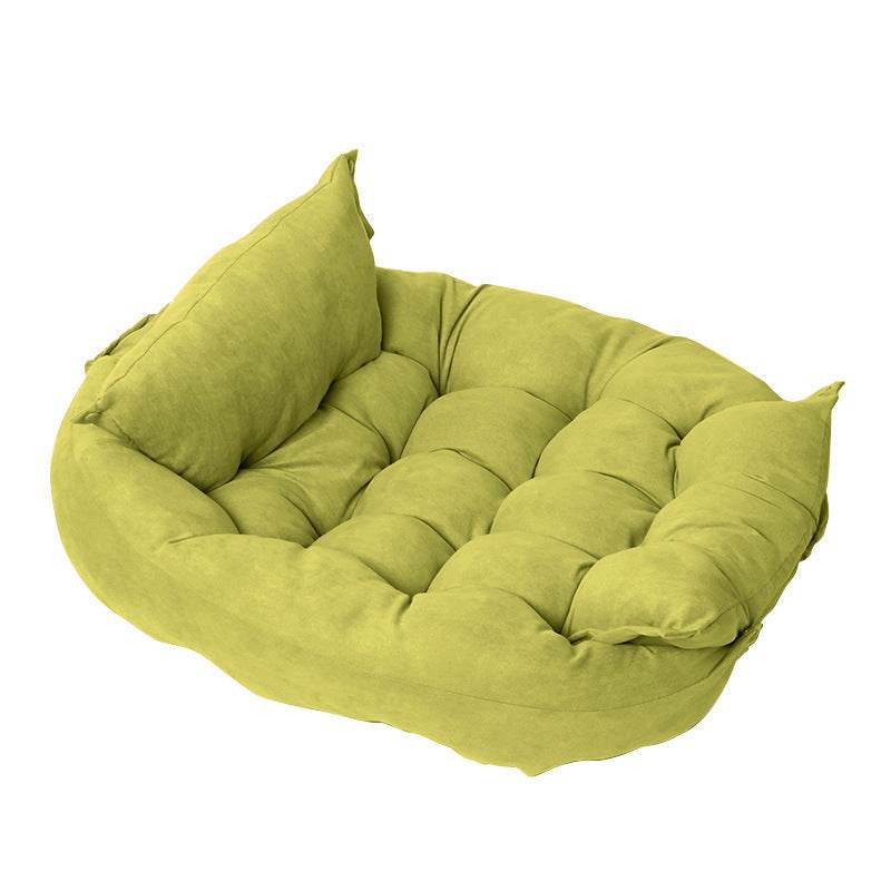 Summer folding dog sofa bed in moonlight gray with soft cloth material for small and medium-sized pets