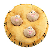 PetZen Squeaky Plush Pet Toy Set with 3 spring dolls and durable mat for cats and dogs