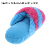 Colorful plush pet toys chew squeaker for dogs and cats in blue, yellow, pink, and coffee colors