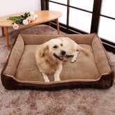 PetZen Washable Pet Bed with removable cover, non-slip base, and natural corn wool surface in various sizes for pets