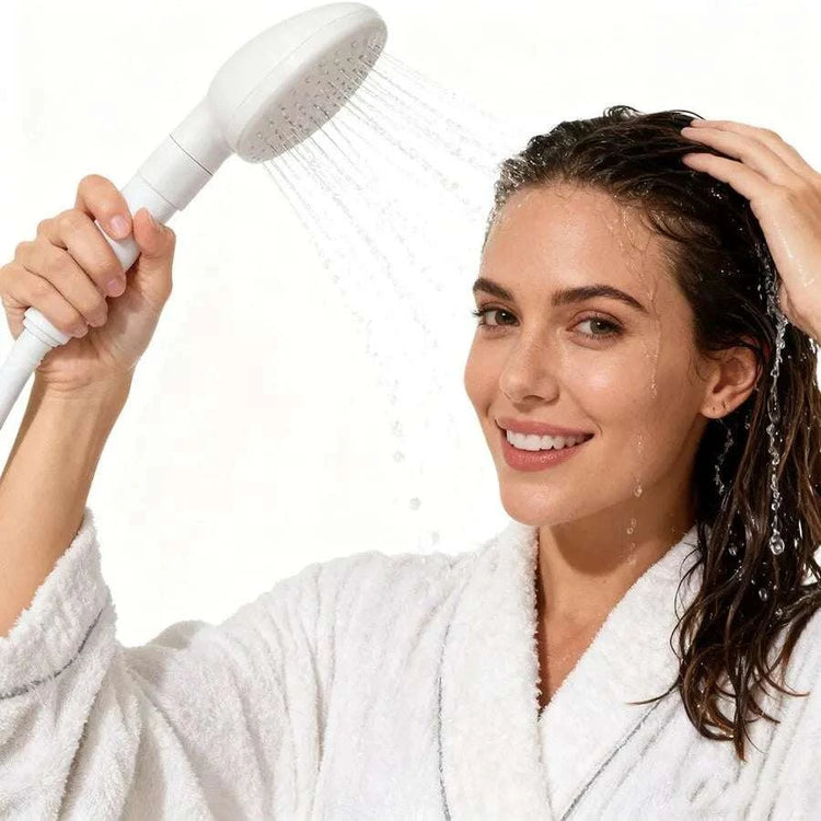 Portable handheld faucet sprayer with easy install adapter for shampooing, pet bathing, and travel use
