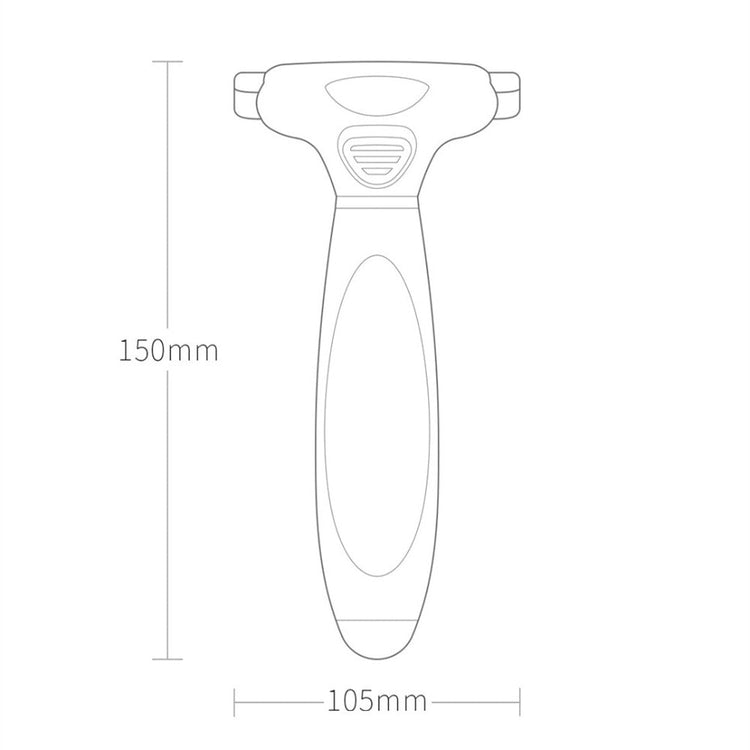 Pet grooming tool with stainless steel teeth for dogs and cats, 150x70x50mm size