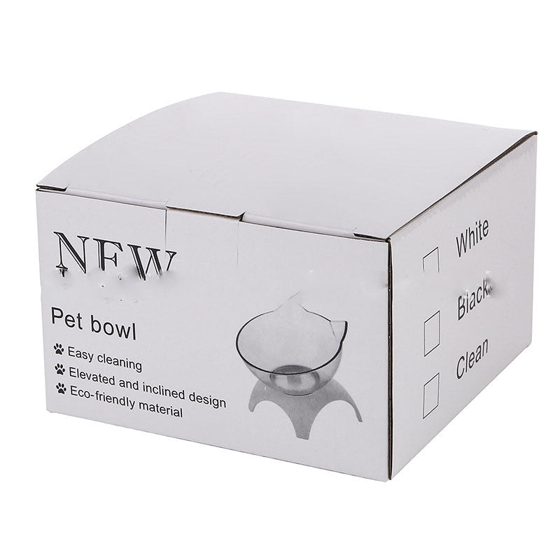 Non Slip Double Cat Bowl With Raised Stand Pet Food Cat Feeder Protect Cervical Vertebra Dog Bowl Transparent Pet Products null