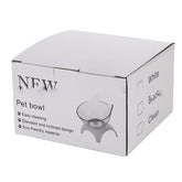 Non Slip Double Cat Bowl With Raised Stand Pet Food Cat Feeder Protect Cervical Vertebra Dog Bowl Transparent Pet Products null