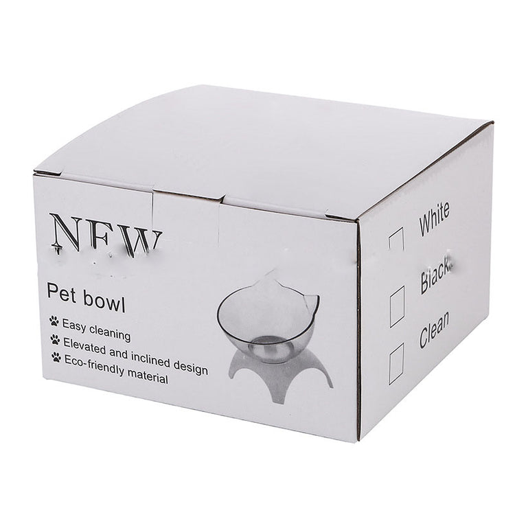 Non Slip Double Cat Bowl With Raised Stand Pet Food Cat Feeder Protect Cervical Vertebra Dog Bowl Transparent Pet Products null