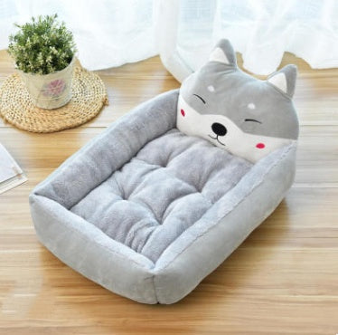 Removable and washable teddy cartoon pet nest dog bed in various sizes for large dogs and golden retrievers