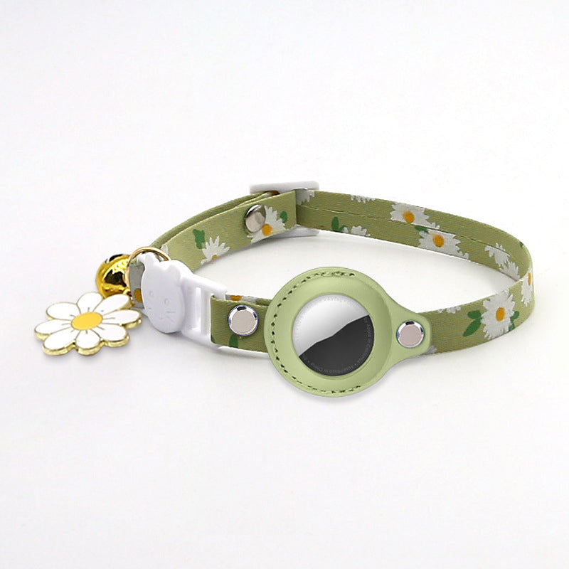 Yellow and green anti loss small pet collars made of PU material for universal pet use