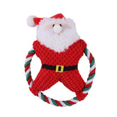 Pet Christmas plush toys made of cotton rope in Santa Claus and bear designs for pet gnawing and venting