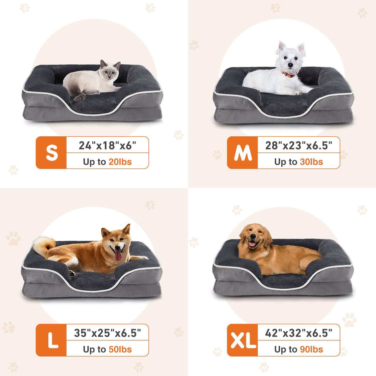 Memory foam pet bed with washable cover and non-slip base for small dogs and cats