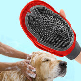 Dog fur grooming massage brush with soft grains and tough fabric for comfortable pet care