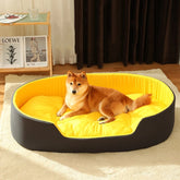 Yellow and black sponge dog bed pet nest for all seasons