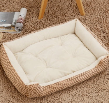 Kennel pet supplies large dog pet nest with Golden Retriever on autumn winter cotton dog mat