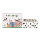 Green continuous roll dog poop bags made of biodegradable HDPE and EPI materials