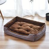 Kennel pet supplies large dog nest with Golden Retriever on cotton dog mat in autumn and winter
