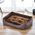 Kennel pet supplies large dog nest with Golden Retriever on cotton dog mat in autumn and winter