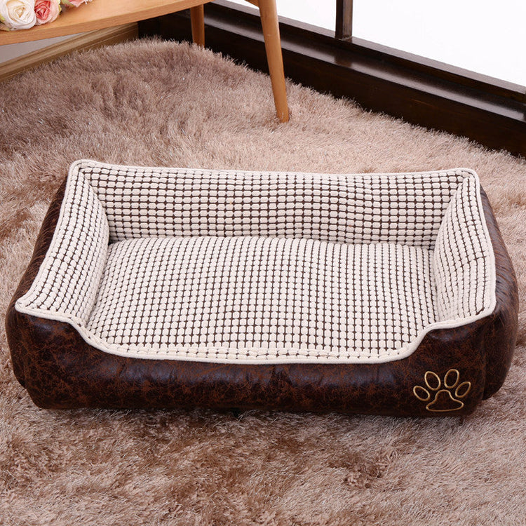 PetZen Washable Corn Wool Pet Bed with removable cover, non-slip suede base, and supportive 3D PP cotton filling in size M to XXL