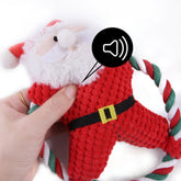 Pet Christmas plush toys including Santa Claus and Christmas bear made of cotton rope knot toy
