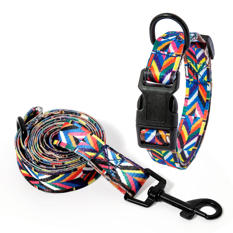 Colorful dog collar made of network silk and polyester for pets