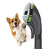 Black and green pet grooming brush with TPE bristles for loose puppy hair cleaning