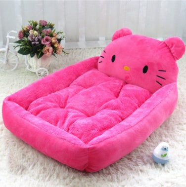 Removable and washable cartoon teddy pet nest dog bed in multiple sizes for large dogs and golden retrievers
