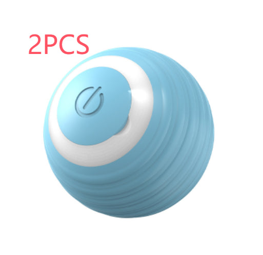 Blue and pink automatic moving bouncing silicone cat toy balls for indoor kittens