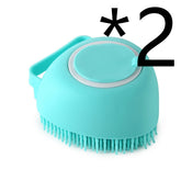 Silicone Dog Bath Massage Gloves Brush Pet Cat Bathroom Cleaning Tool Comb Brush For Dog Can Pour Shampoo Dog Grooming Supplies null