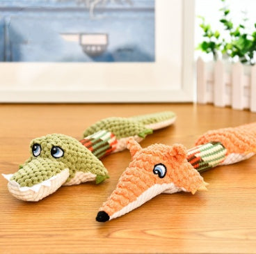 Voice toys plush alligator chew dog toy made of polyester material