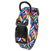 Colorful dog collar made of network silk and polyester with adjustable sizes and matching leash options