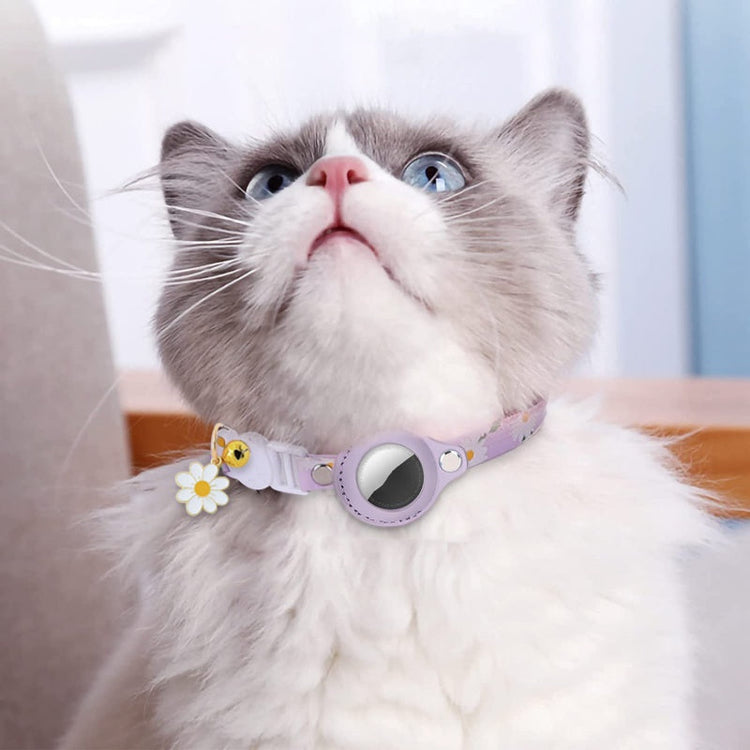 Colorful anti loss small pet collars in yellow, green, purple, and pink made of PU material.