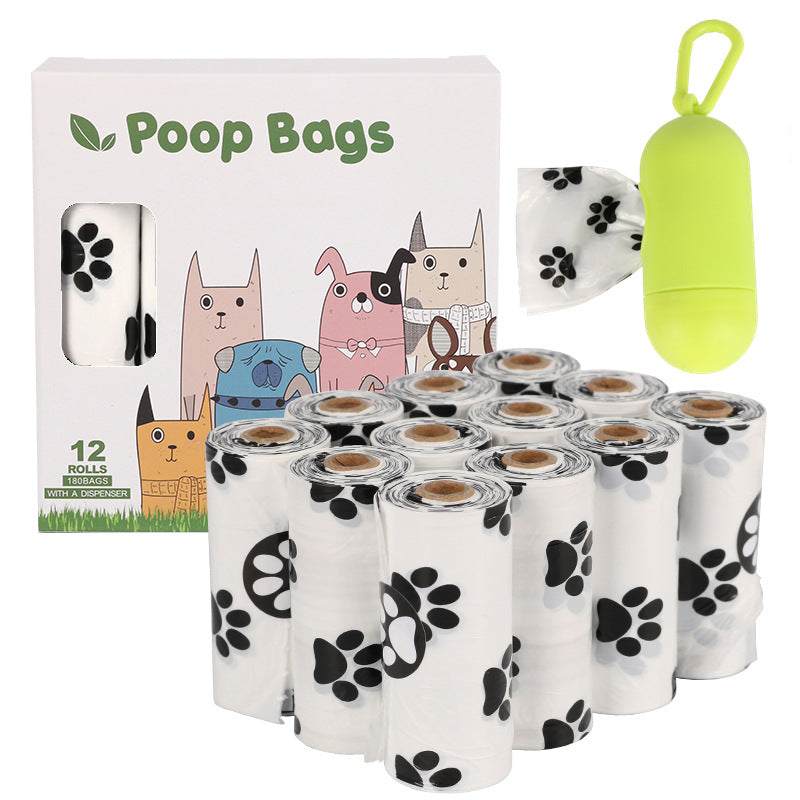 Green continuous roll dog poop bags made of biodegradable HDPE and EPI material