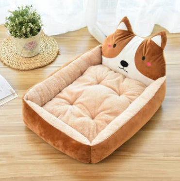 Removable and washable kennel pet nest with teddy cartoon design for large dogs and golden retrievers