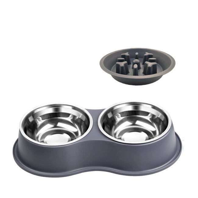 Removable stainless steel pet slow feeding bowl in multiple colors for dogs and cats