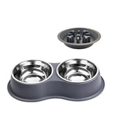 Removable stainless steel pet slow feeding bowl in multiple colors for dogs and cats