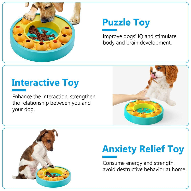 1Pc Dog Puzzle Food Feeder Slow Feeding Bowl Interactive Toy Dog Treat Dispensing Toy For IQ Training Mental Enrichment For Small Medium Large Dog Cat null